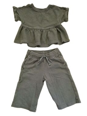 Cat & Jack - Olive Green Knit Shirt & Pants Set